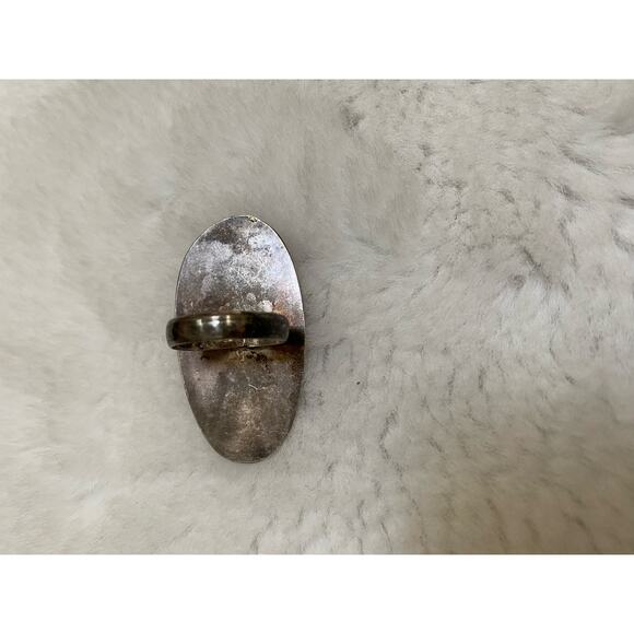 Vintage Sterling Silver‎ long Shadowbox  Turquoise Ring - Picture 4 of 4
